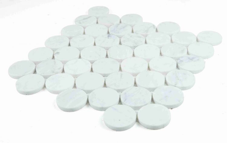 Penny Marble Large Carrara Honed 2 x 2 11.75 x 12