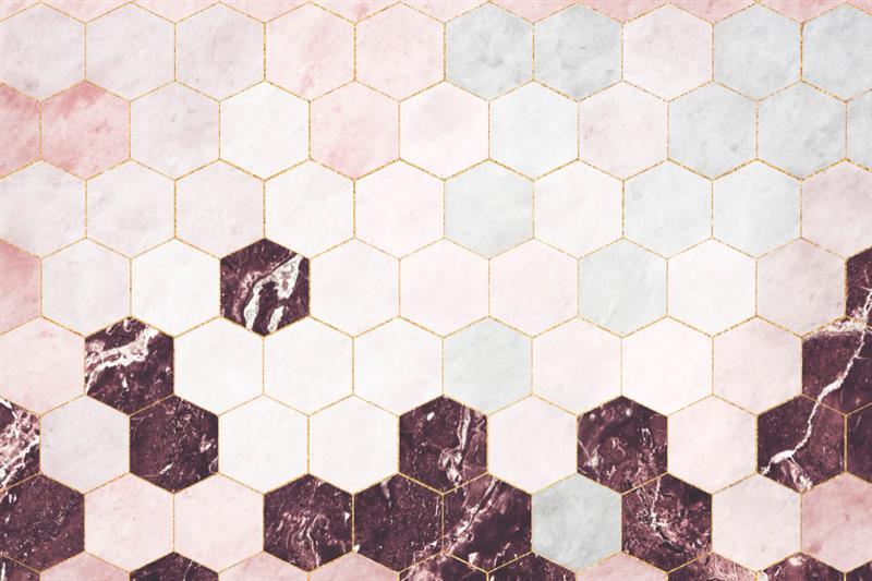 Block Azul 6" Hexagon Matte Glazed Porcelain