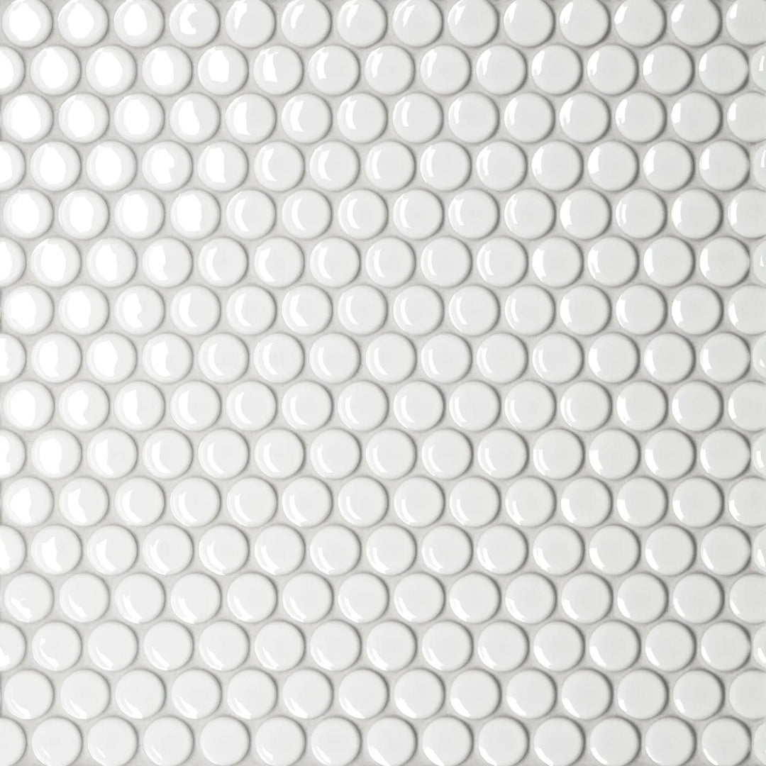 Le Café Black 3/4" Penny Round Matte Porcelain Mosaic
