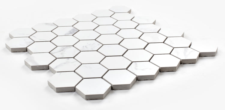 Malaysia Carrara Pre Matte 2 x 2 Hexagon Mosaic 12 x 12