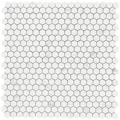 Malaysia Carrara Pre Matte 2 x 2 Hexagon Mosaic 12 x 12