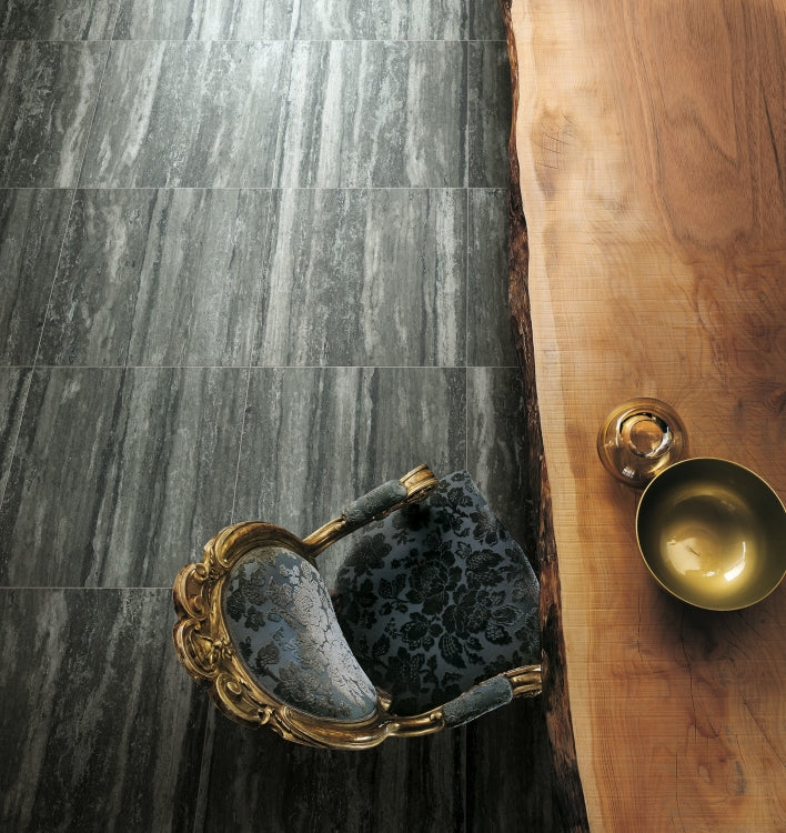 I-Travertini Black Matte 16 x 32