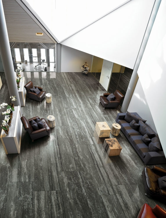 I-Travertini Black Glossy 24 x 48