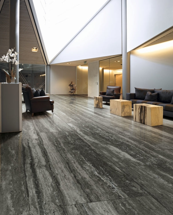 I-Travertini Black Glossy 24 x 48