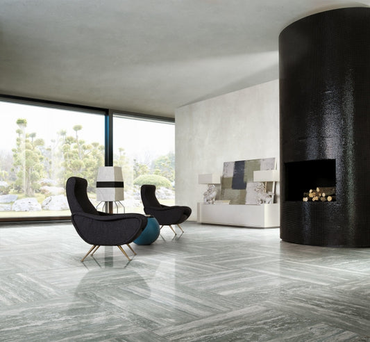 I-Travertini Grey Glossy 16 x 32