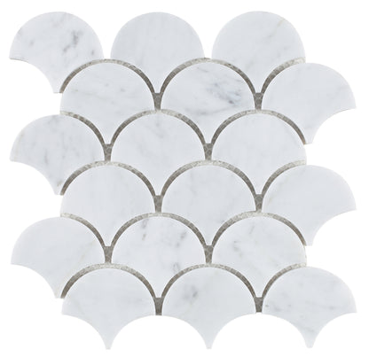 Dragon Scale Carrara 9.75 x 9.75
