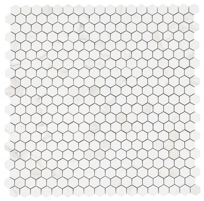 Malaysia Calacatta Dorado Polished 2 x 2 Hexagon Mosaic 12 x 12