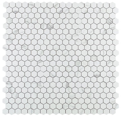 Malaysia Carrara Pre Polished Hexagon Mosaic 12 x 12