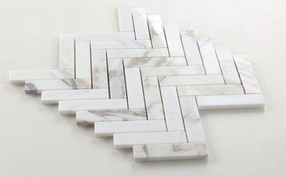 Herringbone Calacatta Gold Polished 11.25 x 11.25