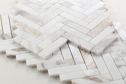 Herringbone Calacatta Gold Polished 11.25 x 11.25