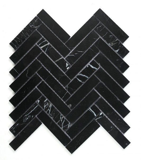 Herringbone Marquina 11.25 x 11.25