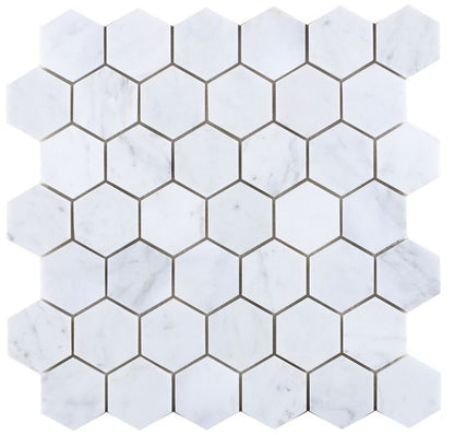 Hexagon Carrara Polished 2 x 2 12 x 12