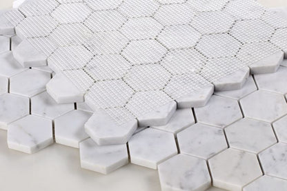 Hexagon Carrara Polished 2 x 2 12 x 12