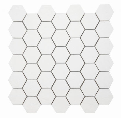 Super White Stone Hexagon 2 x 2 12 x 12