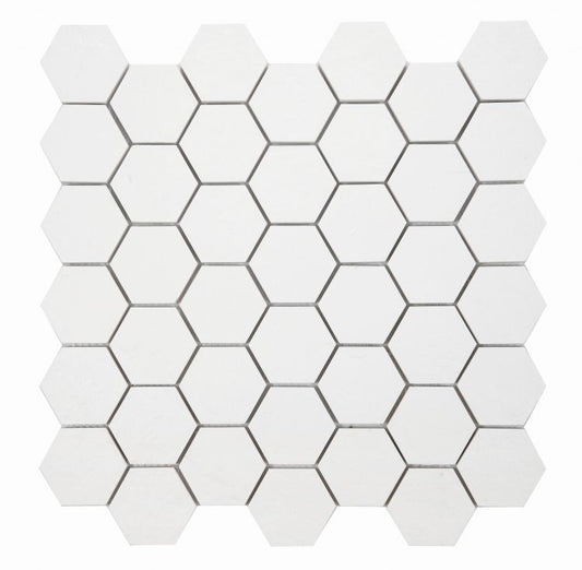 Super White Stone Hexagon 2 x 2 12 x 12
