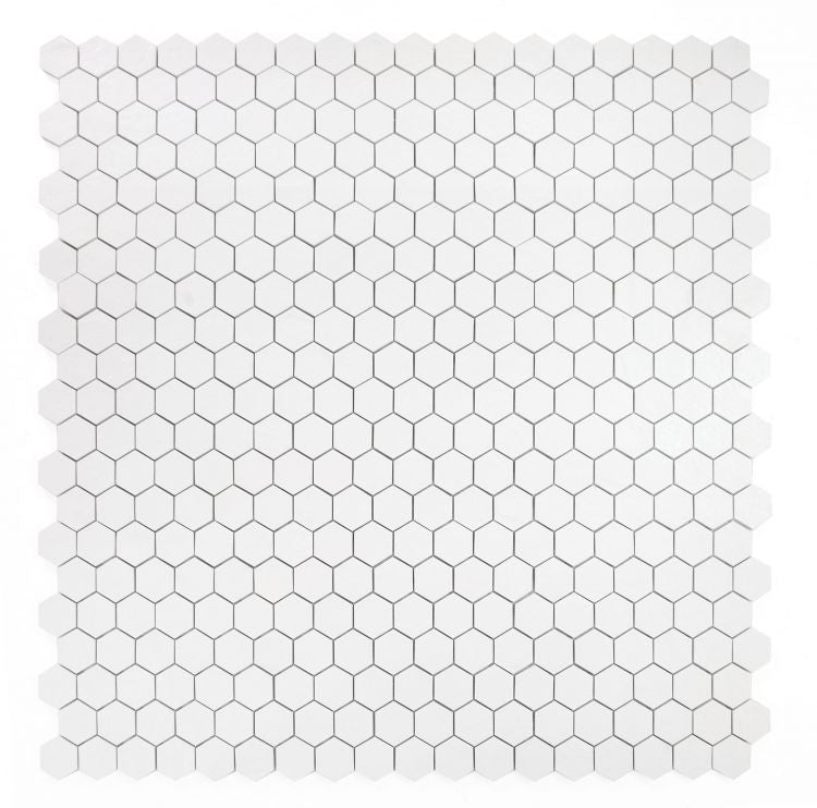 Super White Stone Hexagon 2 x 2 12 x 12