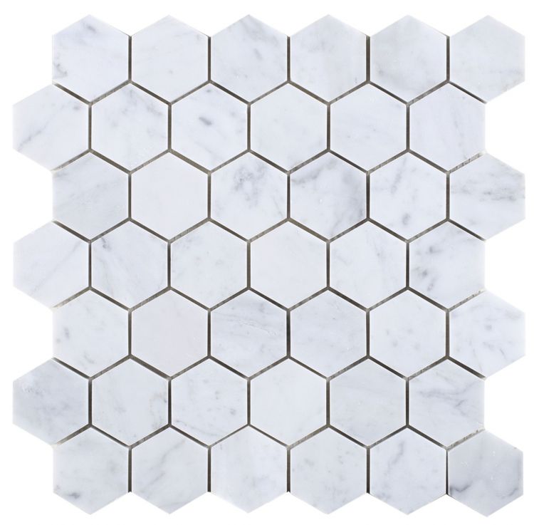 Hexagon Carrara Honed 2 x 2 11.75 x 12