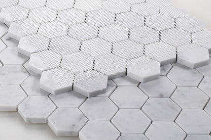 Hexagon Carrara Honed 2 x 2 11.75 x 12