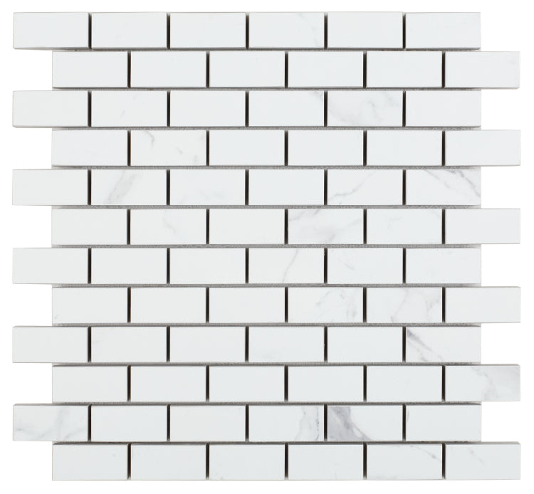 Malaysia Carrara Pre Polished Brick Mosaic 12 x 12