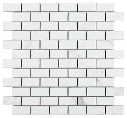 Malaysia Carrara Pre Polished Brick Mosaic 12 x 12