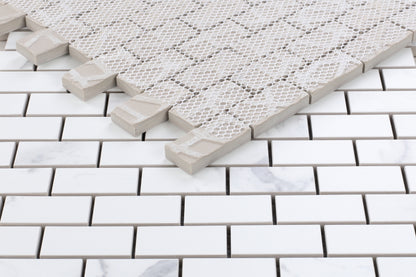 Malaysia Carrara Pre Matte Brick Mosaic 12 x 12