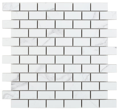 Malaysia Carrara Pre Matte Brick Mosaic 12 x 12