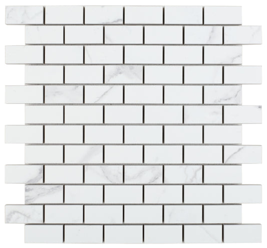 Malaysia Carrara Pre Matte Brick Mosaic 12 x 12