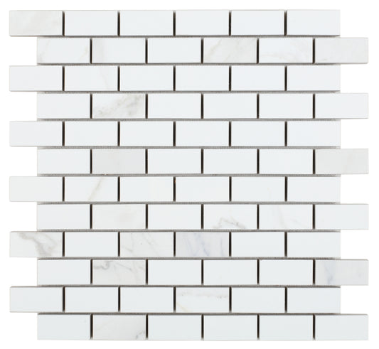 Malaysia Calacatta Dorado Polished Brick Mosaic 12 x 12