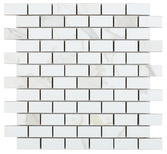 Malaysia Calacatta Dorado Matte Brick Mosaic 12 x 12