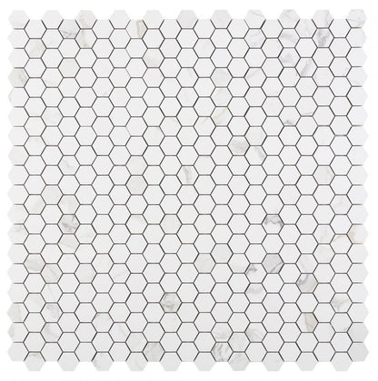 Malaysia Calacatta Dorado Stone 2 x 2 Hexagon Mosaic 12 x 12