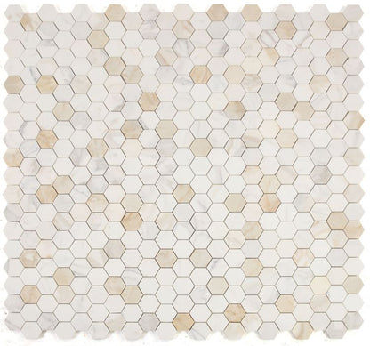 Hexagon Calacatta Gold Honed 2 x 2 11.75 x 12