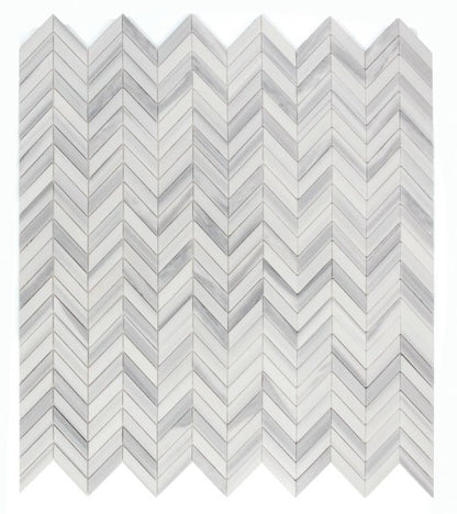 Chevron Marmala White 11 x 11