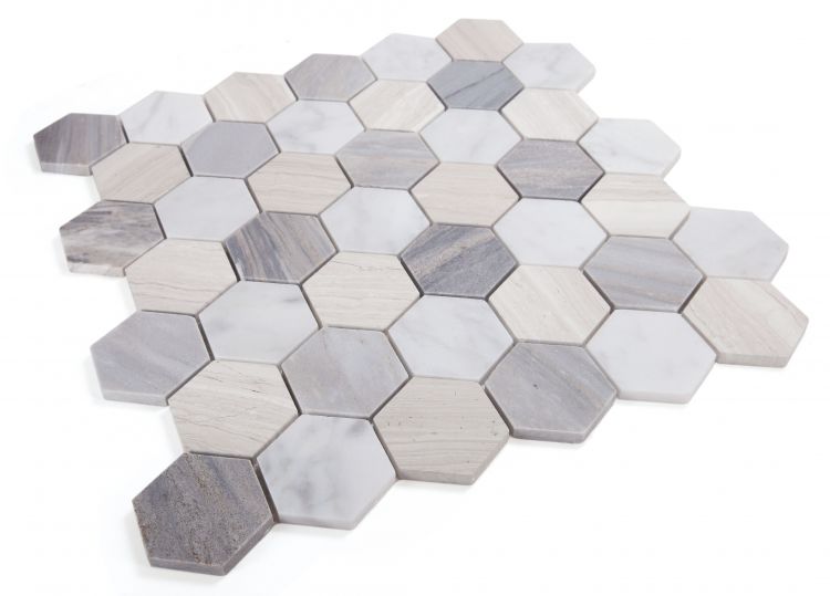 Hexagon Blue 2 x 2 11.75 x 12