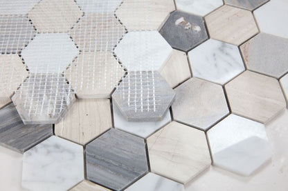 Hexagon Blue 2 x 2 11.75 x 12