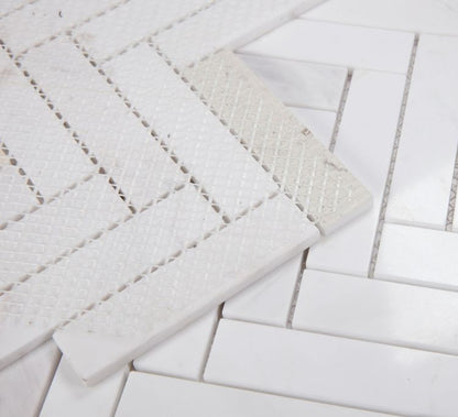 Herringbone White 11.25 x 11.25