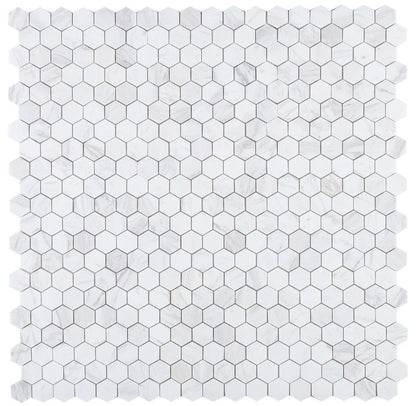 Hexagon White 2 x 2 11.75 x 11.75
