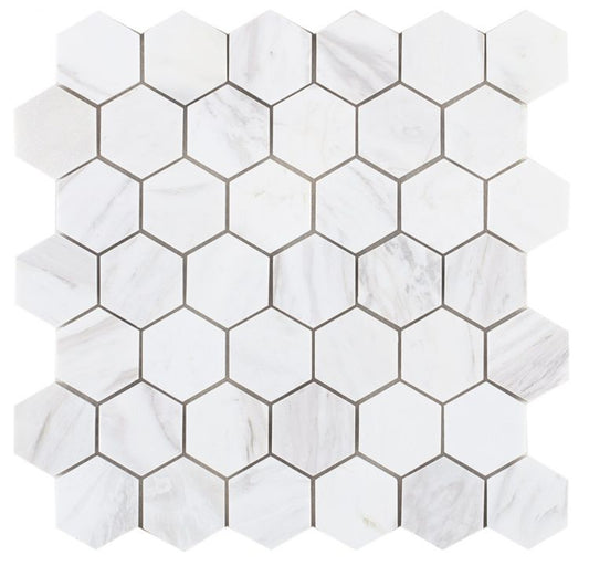Hexagon White 2 x 2 11.75 x 11.75