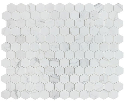 Hexagon Calacatta White Honed 3 x 3 10 x 11.5