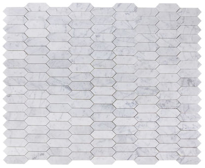 Elongated Hex Carrara Honed 11.75 x 15