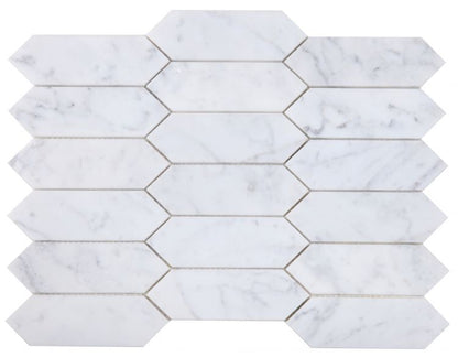 Elongated Hex Carrara Honed 11.75 x 15