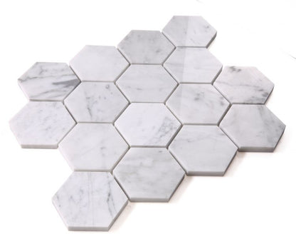 Hexagon Carrara Polished 3 x 3 10 x 11.5