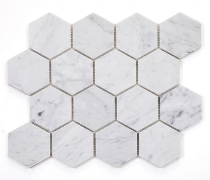 Hexagon Carrara Polished 3 x 3 10 x 11.5