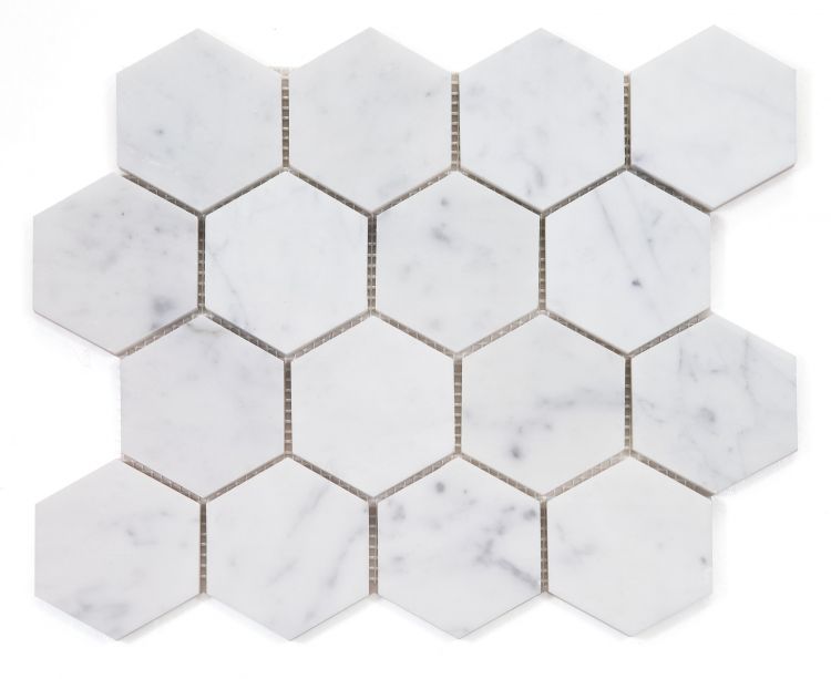 Hexagon Carrara Honed 3 x 3 10 x 11.50