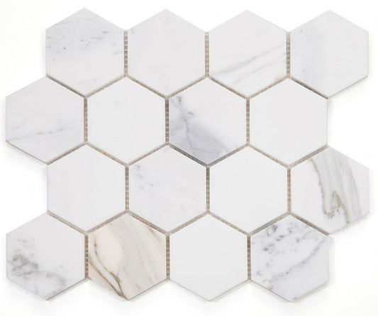 Hexagon Calacatta Gold Polished 3 x 3 10 x 11.5