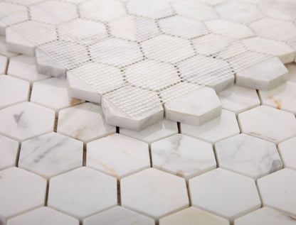Hexagon Calacatta Gold Polished 2 x 2 11.75 x 12