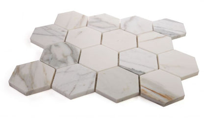 Hexagon Calacatta Gold Honed 3 x 3 10 x 11.5
