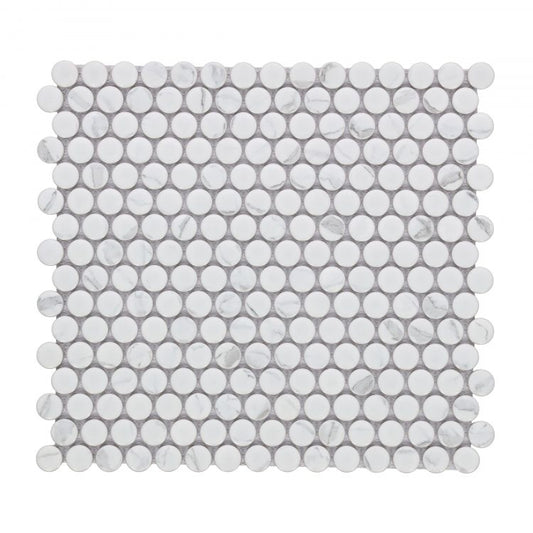 Penny Round Statuario Matte 11.5 x 12.25