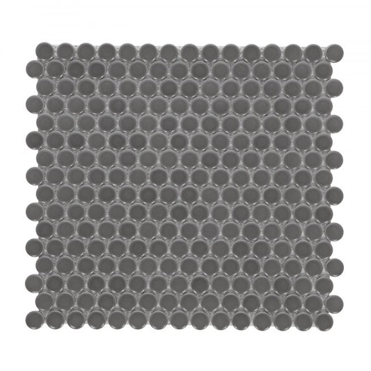 Penny Round Dark Grey Matte 11.5 x 12.25