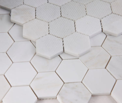 Hexagon Snow White Polished 2 x 2 11.75 x 12
