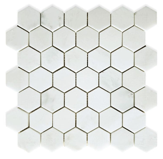 Hexagon Snow White Honed 2 x 2 11.75 x 12